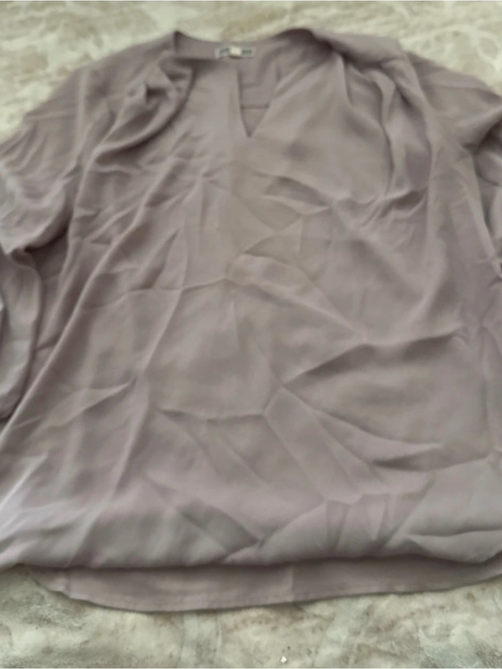 Pleione Lavender V-Neck Tunic Blouse
